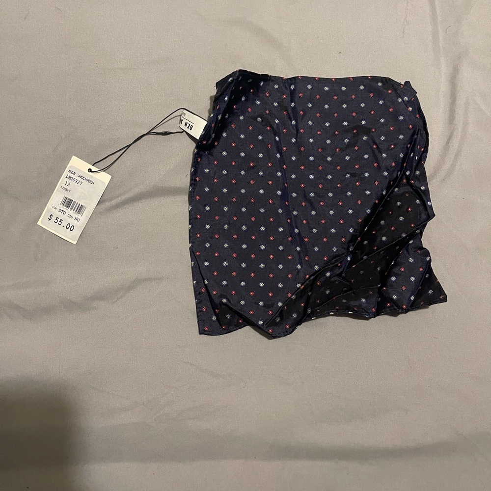 Ben Sherman Dark Blue Scarf with Red and White Dots